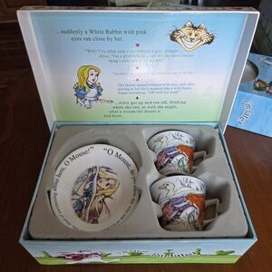 NEW Alice In Wonderland Tea Party Cafe Cups Plates Set In Box Paul Cardew Mouse